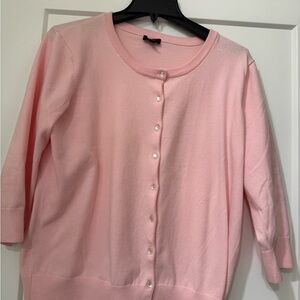 Talbots Soft Pink Pearl-Button Cardigan